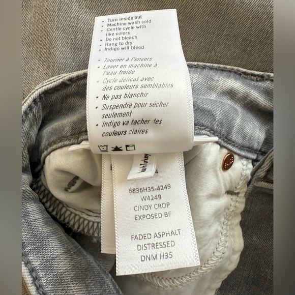 Paige Cindy Crop Jean | Faded Asphalt Distressed | Size 26 - Picture 9 of 10